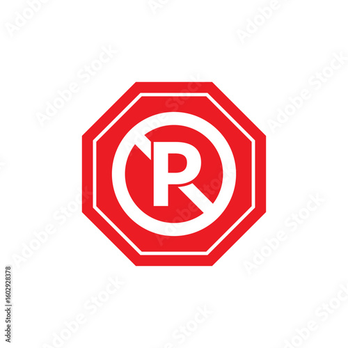 Urban restriction sign showing no parking traffic rule