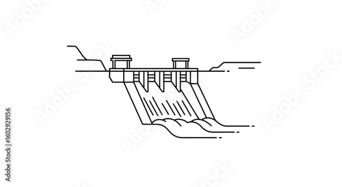 Illustration of a Hydroelectric Dam