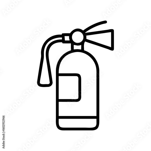 Fire extinguisher illustration in simple line art style  