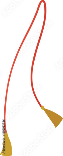 Red cord with golden tassels decorative