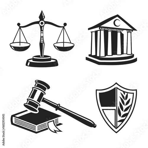 Collection of Legal and Justice Symbols.