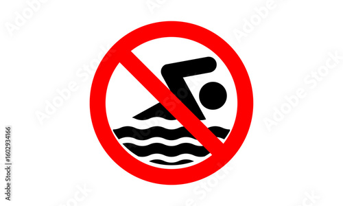 No swimming sign