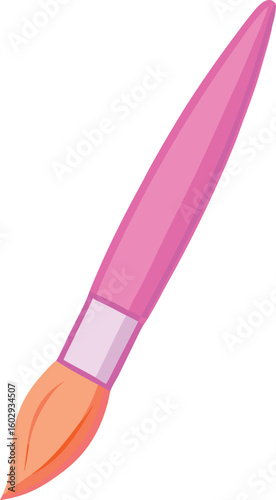 Pink and orange paintbrush vector illustration bristles handle
