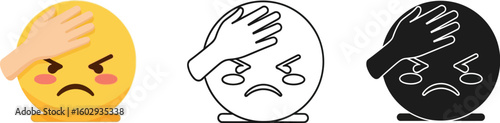 Download high quality facepalm emoji vector illustration for social media use now