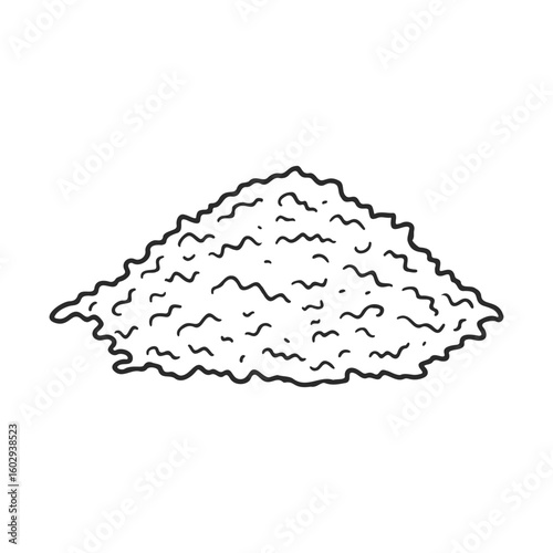 Hand-drawn cartoon pile of sand or sawdust illustration – stock vector icon in line style