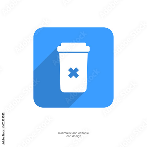 Trash Bin Icon, delete Symbol Design without background