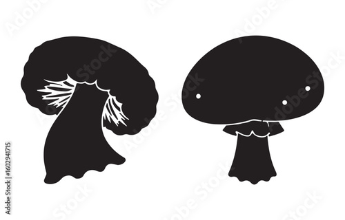 Mushroom icons vectors set in solid style. agaric mushroom fungus, agaric vector, agaric icon