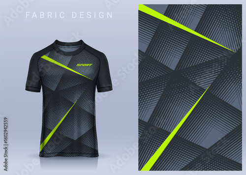 Fabric textile design for Sport t-shirt, Soccer jersey mockup for football club. uniform front view.	