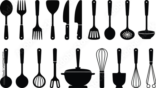 Essential kitchen tools and utensils set for cooking enthusiasts and culinary professionals alike