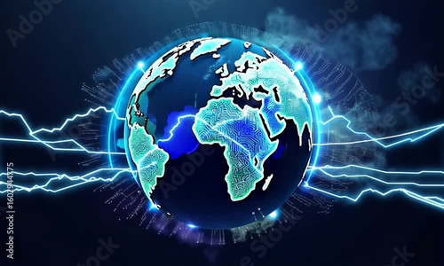 Connected Continents in a Futuristic Circuit Globe