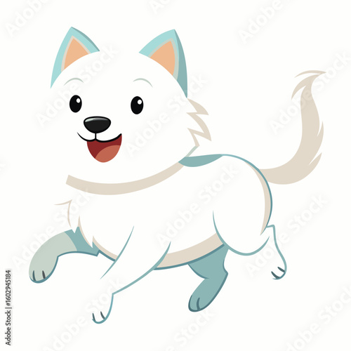 cute dog on white 
