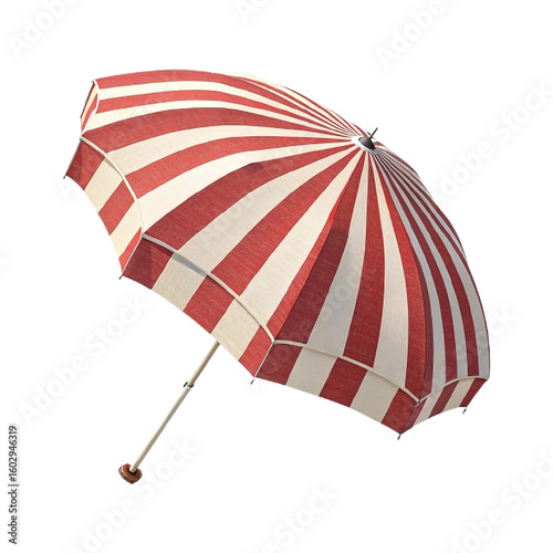 Red Umbrella Isolated on White Background for Weather and Rain Protection
