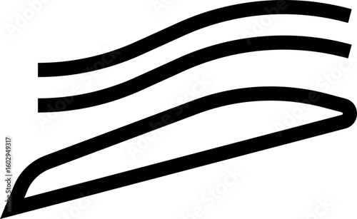 Aerodynamics line single icons, flight and air motion symbol collection, aviation and airflow isolated graphic group in minimal outline style, airplane, jet, thrust, lift, drag, streamline vector