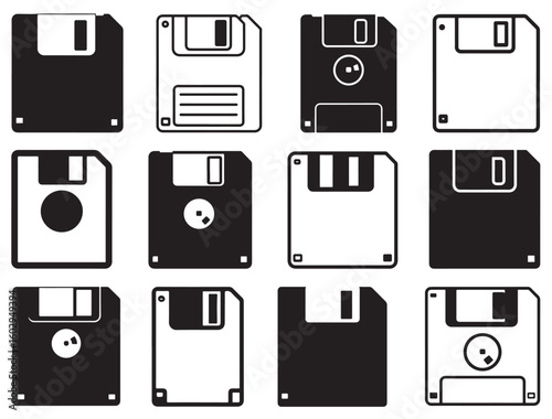 FLOPPY DISK SILHOUETTE.