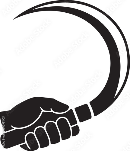 Hand sickle silhouette vector illustration design