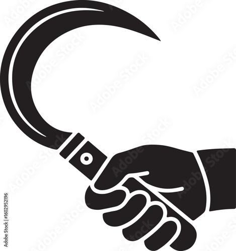 Hand sickle silhouette vector illustration design