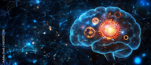 Conceptual illustration of a futuristic brain.