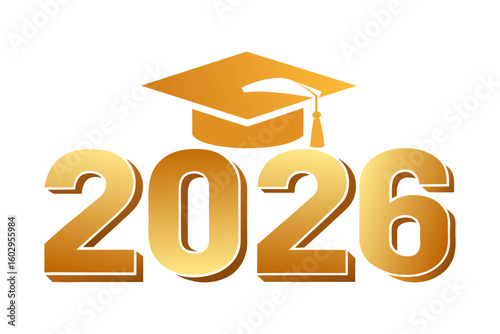 Class of 2025 Graduation with Cap Design Isolated on White Background