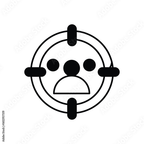 target audience glyph icon with white background vector stock illustration