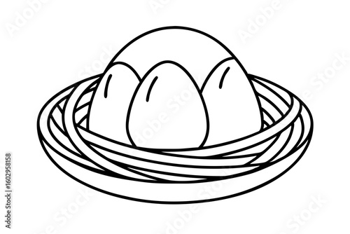 401k Retirement Nest Egg Line Art Icon – Minimalist SVG for Finance Apps & Websites