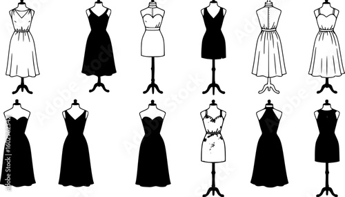 dummy dress hand drawing illustration vector. flat vector silhouette
