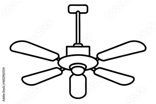 Ceiling Fan Icon – Flat Vector Illustration for Cooling and Air Circulation Apps
