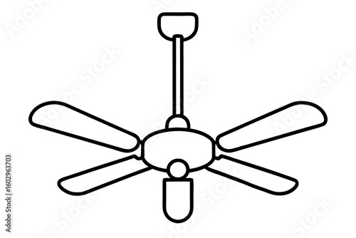 Ceiling Fan Icon – Flat Vector Illustration for Cooling and Air Circulation Apps