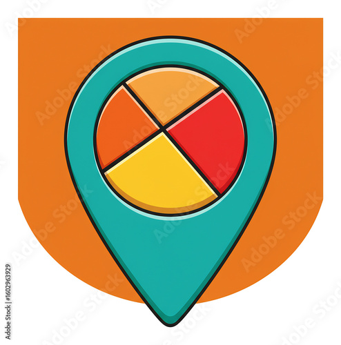 鮮やか四分割地図ピンマーク Free Download 鮮やか四分割地図ピンマーク - GFXLoad