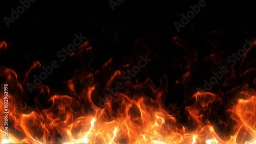 Fiery Inferno: A dramatic visual of intense flames, symbolizing energy, danger, and destruction, with vibrant colors and dynamic movement.