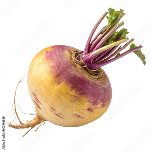 Single Yellow Turnip Root Vegetable, Isolated on Transparent Background, High-Resolution Image, Food Photography, Turnip, Root Vegetable, Produce