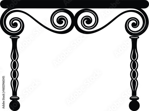 Ornate Black Table Silhouette