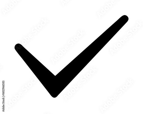 Black checkmark symbol, indicating approval, correctness, or completion.
