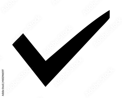 Black checkmark symbol, indicating approval, correctness, or completion.
