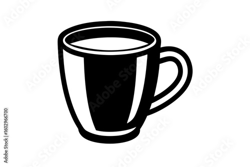 Cup or Mug with Handle – Minimal Line Art Vector Illustration

