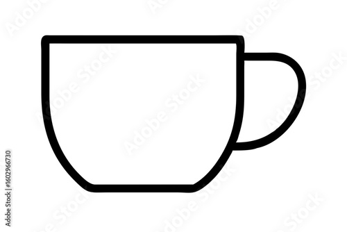 Cup or Mug with Handle – Minimal Line Art Vector Illustration

