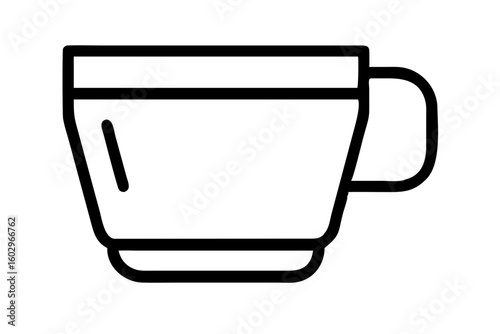 Cup or Mug with Handle – Minimal Line Art Vector Illustration


