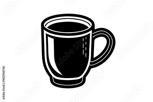 Cup or Mug with Handle – Minimal Line Art Vector Illustration

