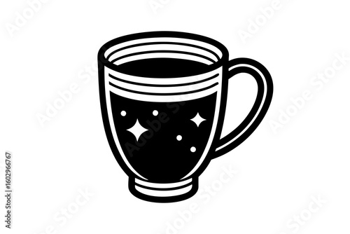 Cup or Mug with Handle – Minimal Line Art Vector Illustration

