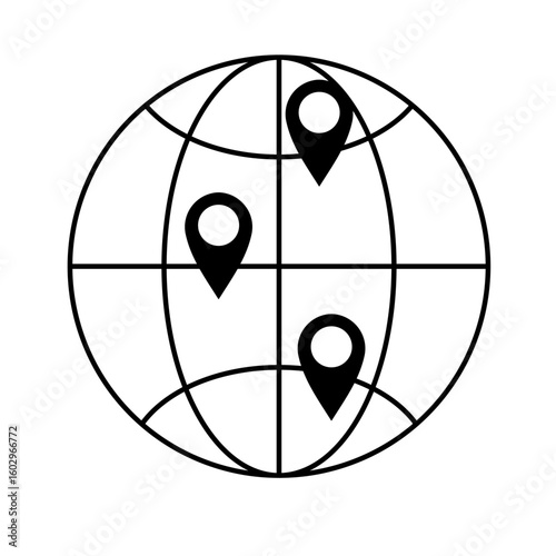 Map Navigation Line Icons