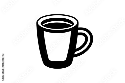 Cup or Mug with Handle – Minimal Line Art Vector Illustration

