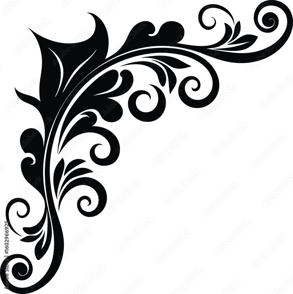 Fototapeta premium Elegant Floral Corner Design
