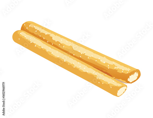 Cream Filled Wafer Rolls Snacks - Vector Illustration