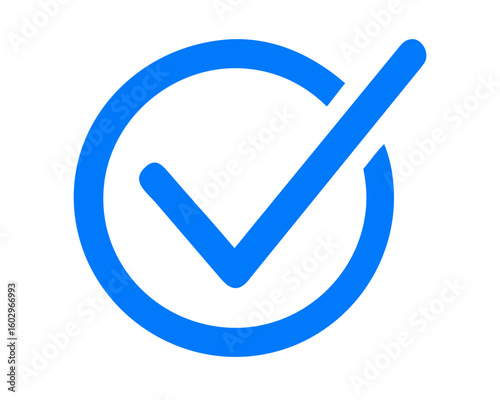 Blue checkmark icon in a circle, symbolizing completion, approval, or correctness.
