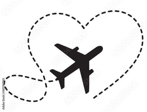PLANE MAKING HEART SHAPE SILHOUETTE