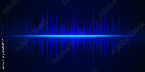 Sound waves oscillating glow light, Abstract technology background