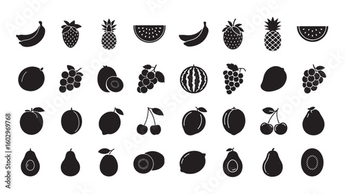 Vibrant assortment of fresh fruits in a colorful vector illustration