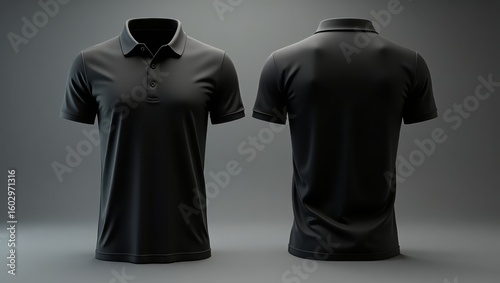 Blank black polo shirt mockup.