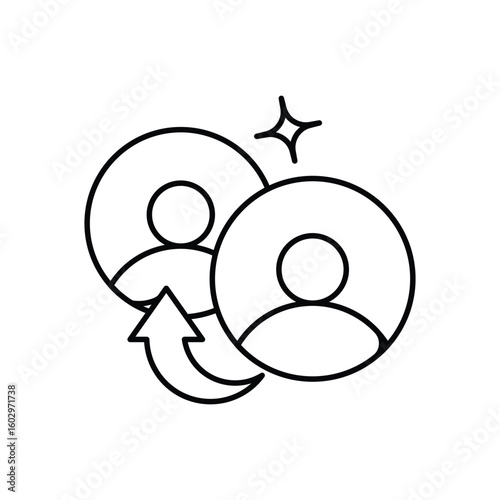 referral line icon with white background vector stock illustration