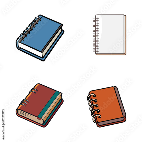 Small Bound Sketchbook Isolated on White Background – Blank Artist Journal