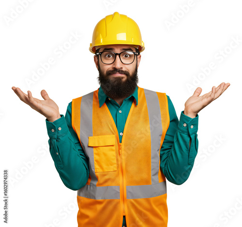 困る作業員 黄色ヘルメット